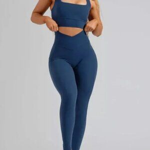 BuffBunny Monarch High Rise Legging - Baked Blue